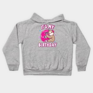 It's My 6th Birthday Girls Sloth Kids Hoodie